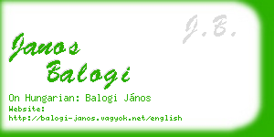 janos balogi business card